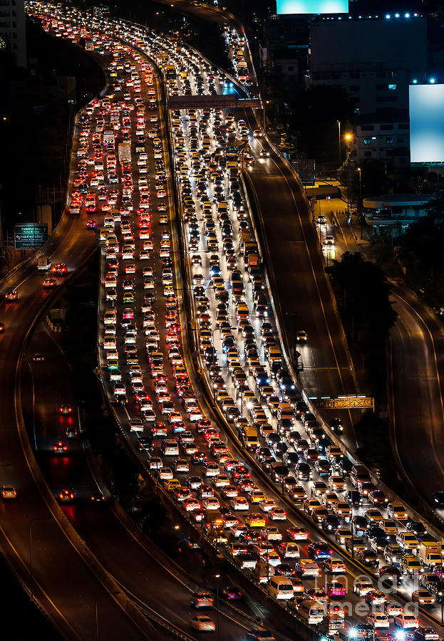 Traffic Jam On Express Way Bangkok Photograph by Worldwide | Fine Art