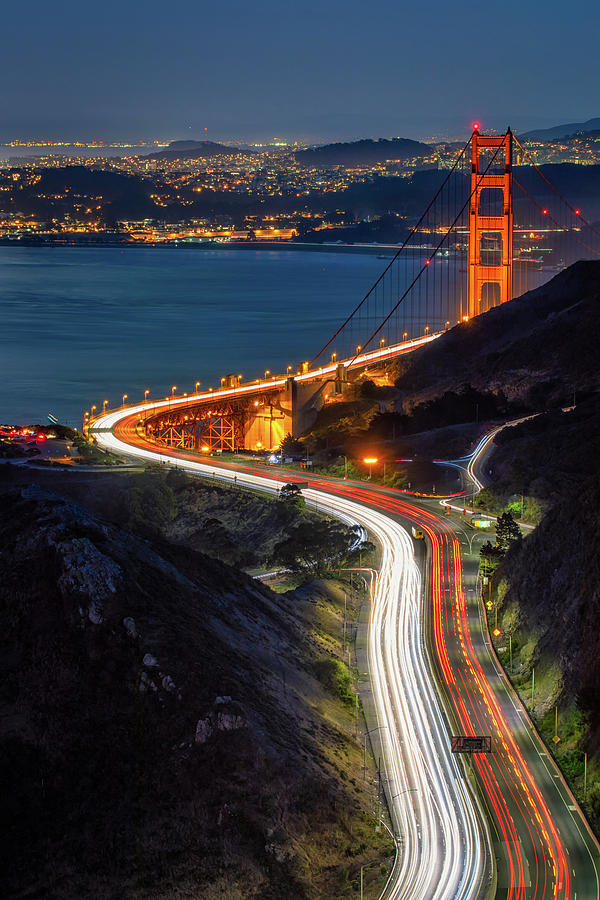 Traffic Racing over the Golden Gate Bridge Photograph by Kristen Wilkinson