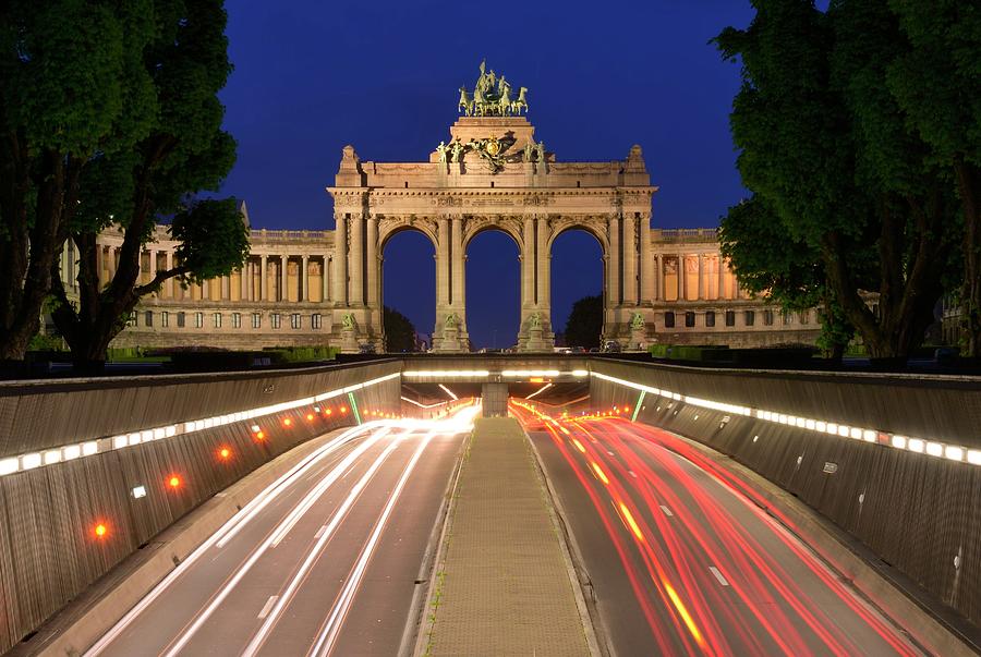 Traffic Through Arc De Triomphe Photograph by Hakan Deliç