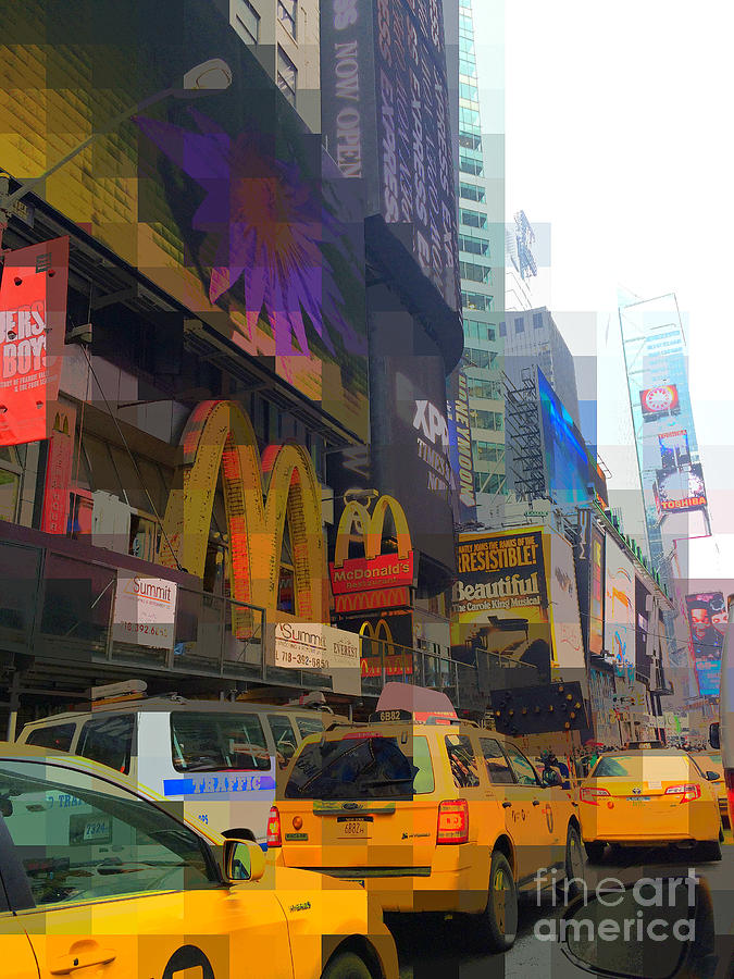 Rush Hour Movie Photograph - Traffic - Times Square New York by Miriam Danar