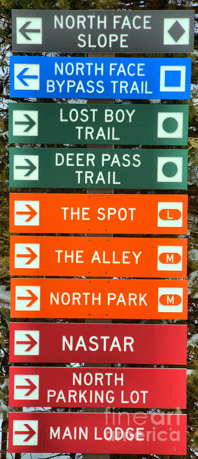 Trail Signs At 7 Springs Photograph by Adam Jewell