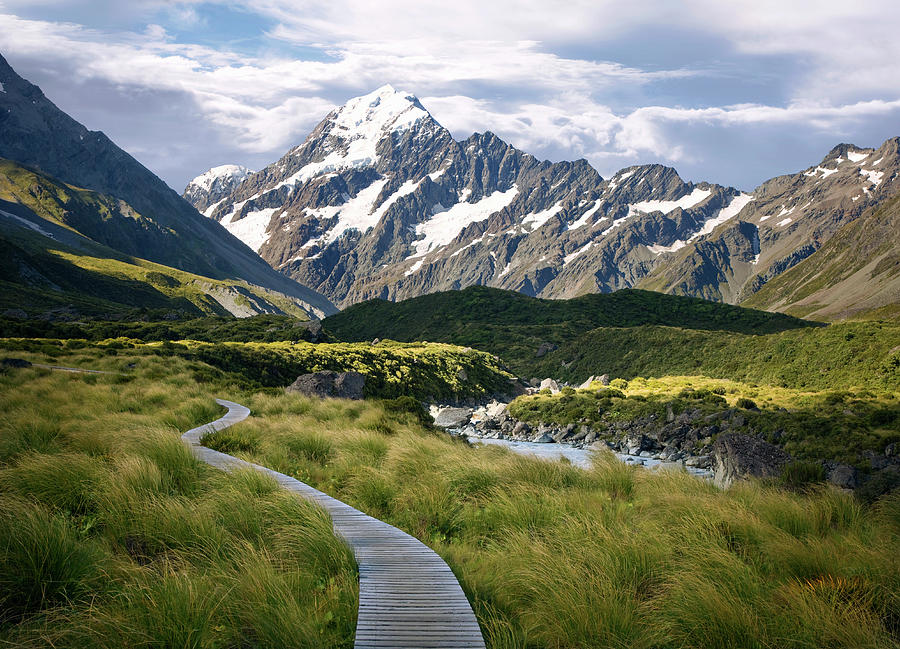 Trail To Mt. Cook, South Island, New Photograph by Ed Freeman