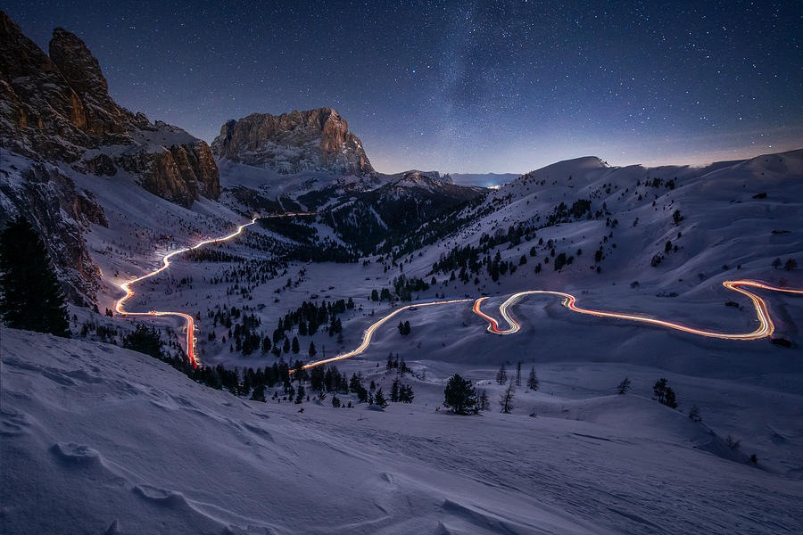 Winter Photograph - Trails To The Sky by Andrea Zappia