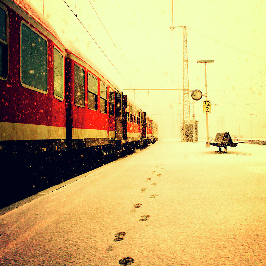 Train At Railway Station Photograph by Photo By Andrea Mazzei