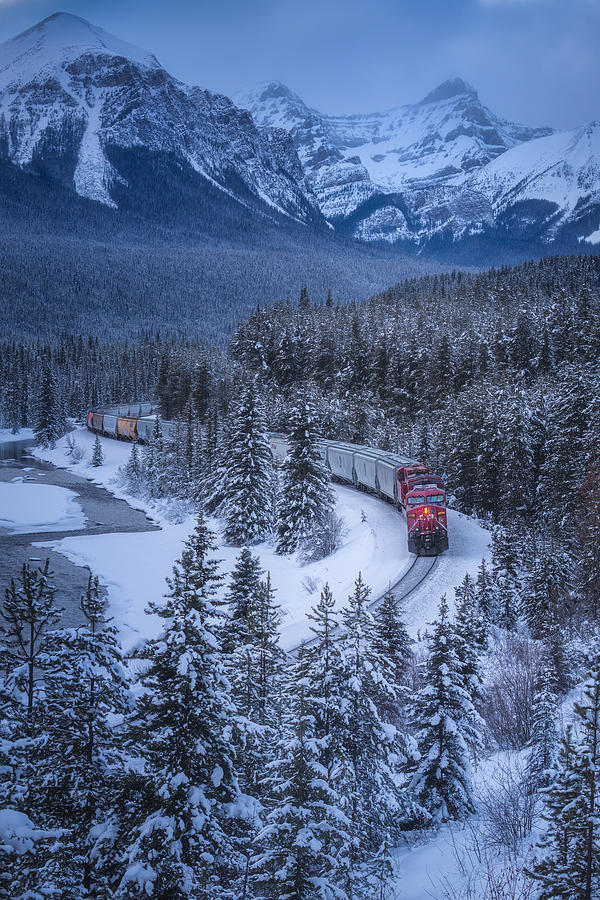 Banff National Park Photograph - Train Form Winter by Yongnan Li ?????