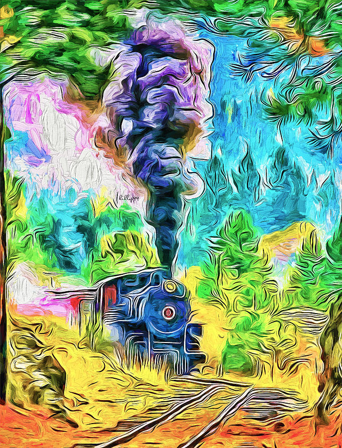 Train impressum 2 Painting by Nenad Vasic