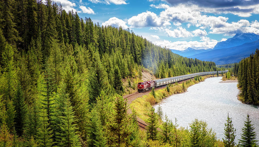Train in Canada Photograph by Deborah Penland