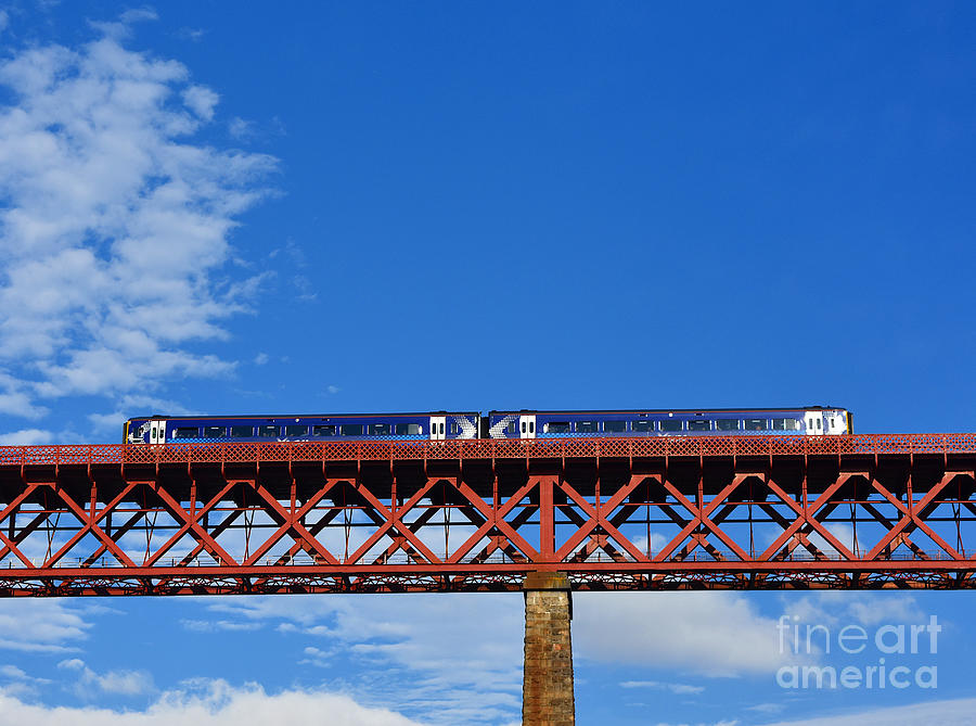 Train on The Forth Bridge Photograph by Yvonne Johnstone