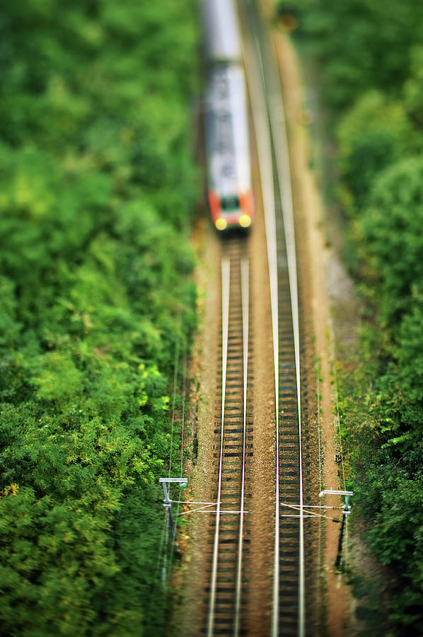 Train Passing By On Rails Photograph by Elisabeth Schmitt