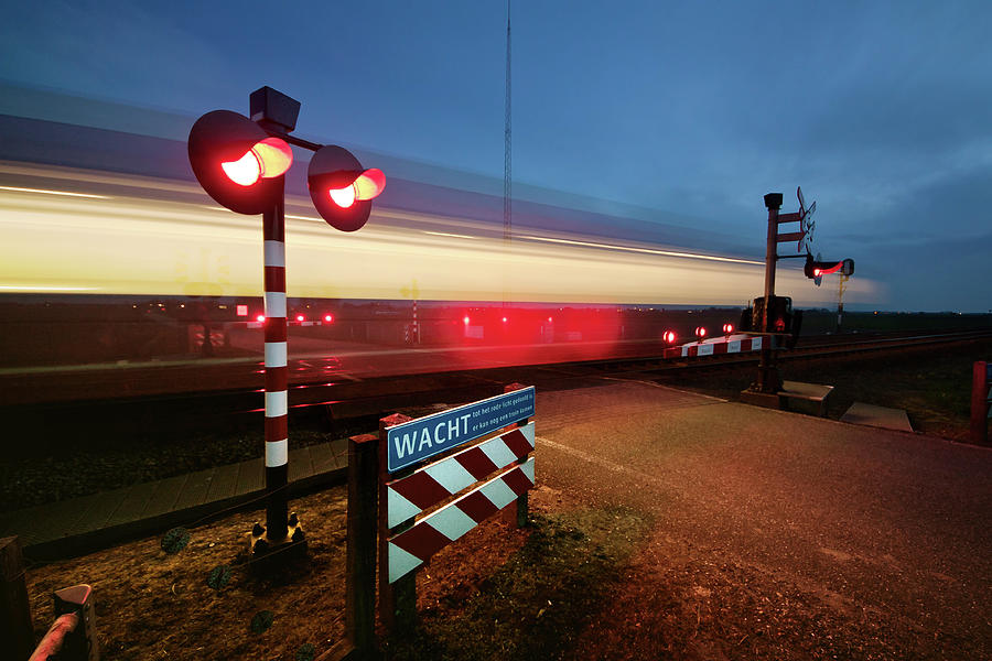 Train Red Signal Photograph by Copyright M. Van Dellen