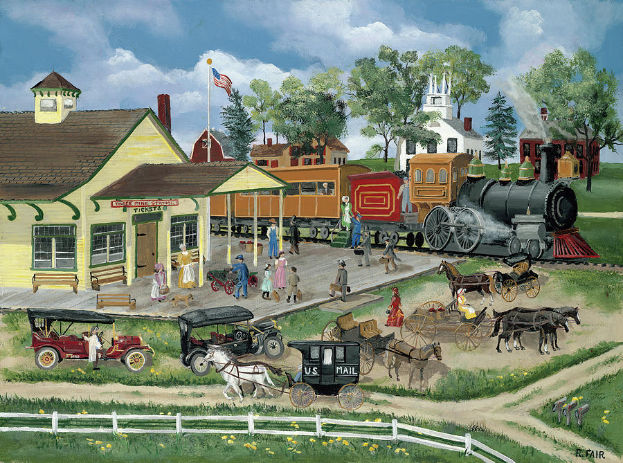 Animal Painting - Train Station by Bob Fair