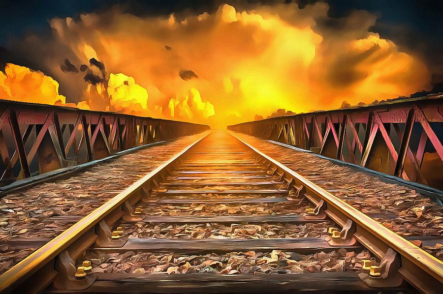 Train to Heaven Painting by Harry Warrick