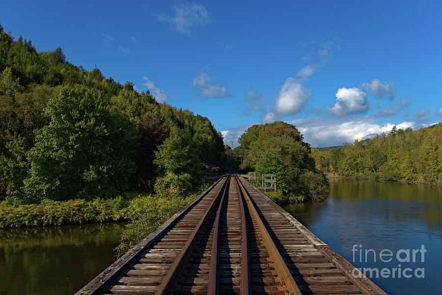 Train Track Over Lake Photograph by Kris Notaro