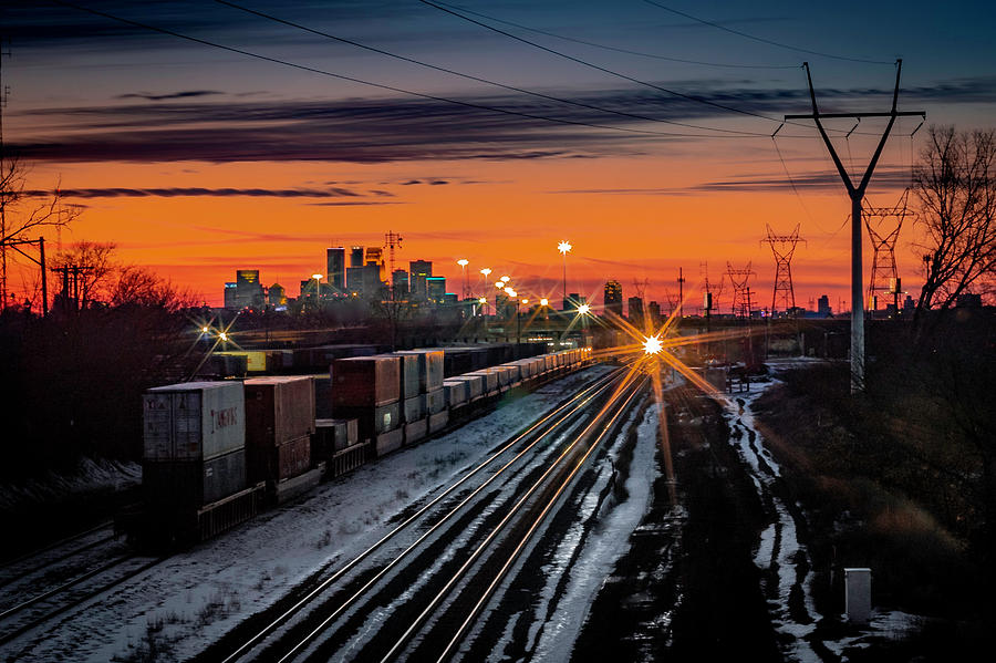 Train Yard Sunset Photograph by Kevin Argue