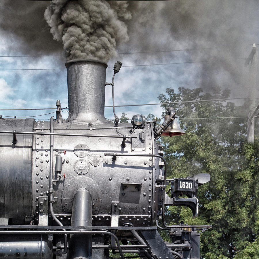 steam train engine side view