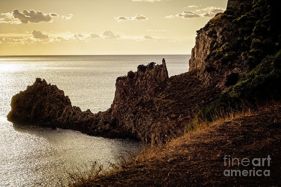 Sunset Photograph - Tranquil Mediterranean Sunset    by Prints of Italy