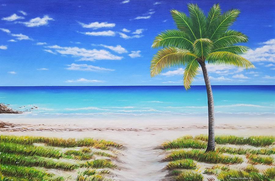 Tranquil Palm Beach Painting