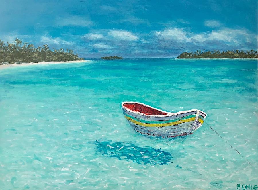 Dinghy Painting - Tranquil by Paul Emig Dinghy Painting - Tranquil by Paul Emig