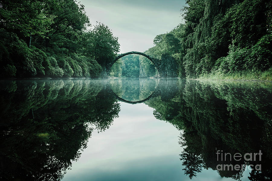 Tranquil Rakotzbruecke Devils Bridge Photograph by Sven Hagolani
