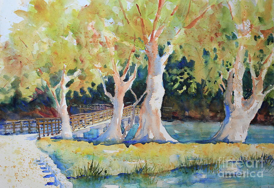 Bridge Painting - Tranquility Island by Marsha Reeves