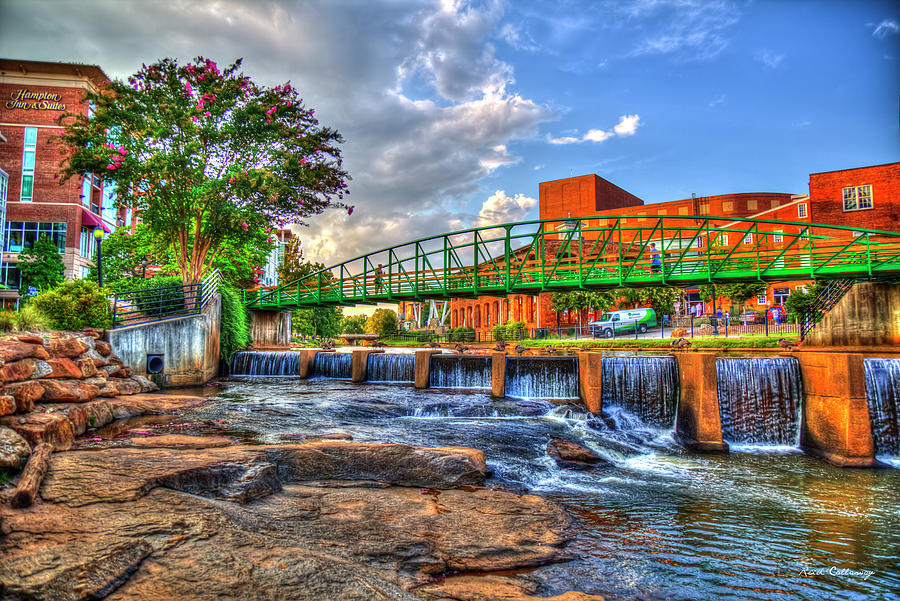 Tranquility Reedy River Downtown Greenville South Carolina Art Photograph by Reid Callaway