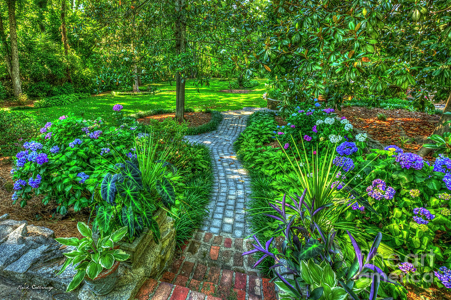 Tranquility Southern Living Walkway Landscape Architecture Art  Photograph by Reid Callaway