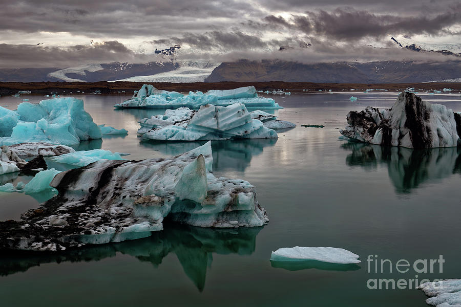Icebergs floating in Jokulsarlon Lagoon Photograph by Tom Schwabel