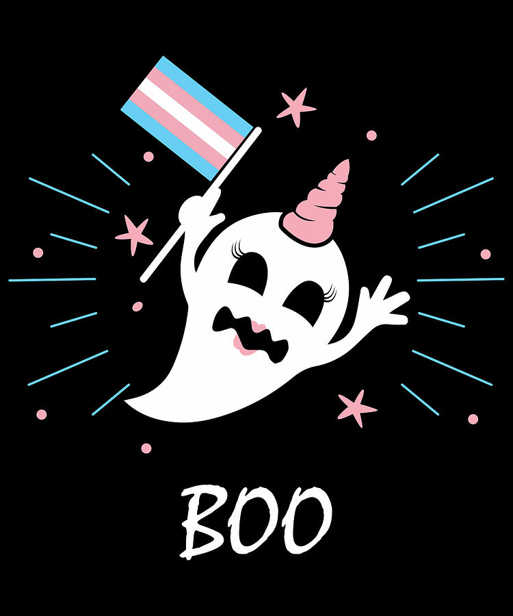 Trans Ghost Transgender Pride Flag Halloween LGBT Dark Digital Art by Nikita Goel - Fine Art America