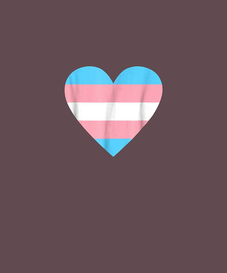 Transgender Flag Heart Tshirt For Transgender Pride Digital Art by Do David