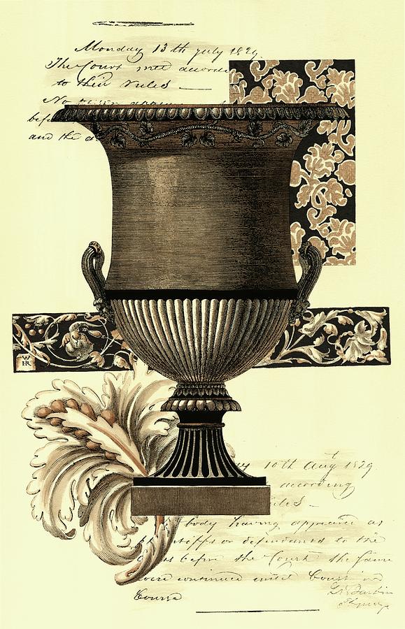 Vase Painting - Transitional Sepia Urn I by Vision Studio