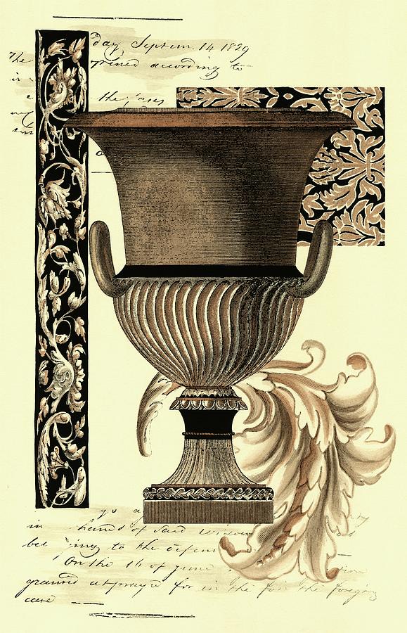 Vase Painting - Transitional Sepia Urn II by Vision Studio