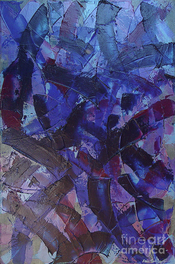 Transitions with Blue and Magenta Painting by Dean Triolo