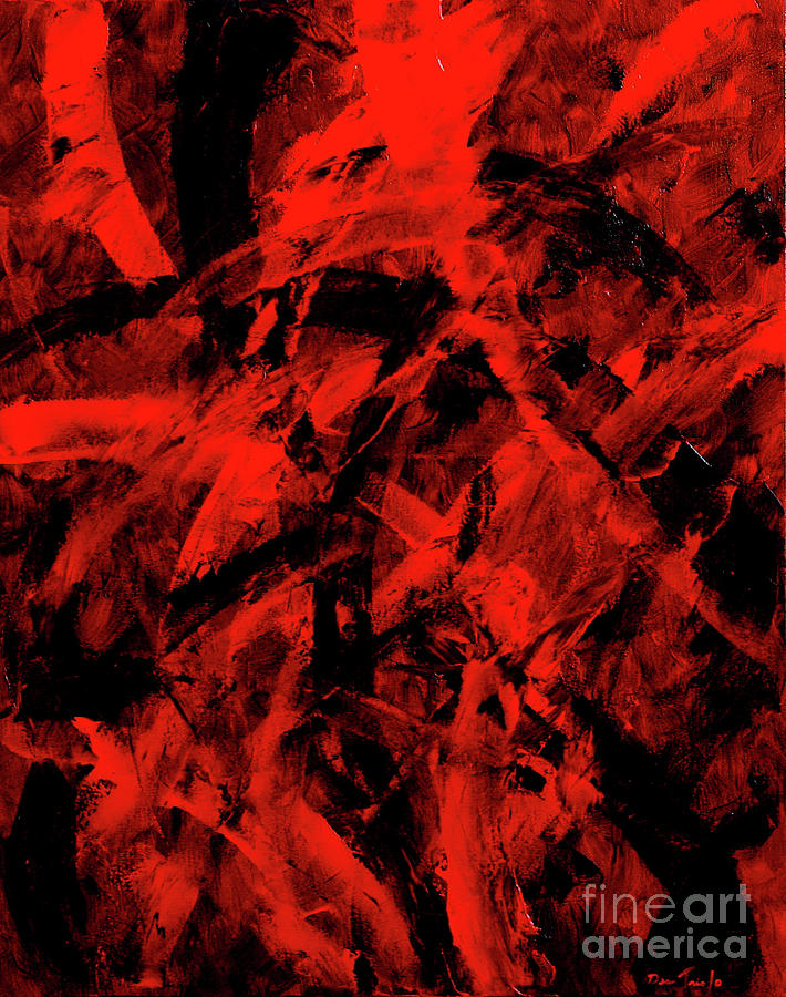 Transitions with Red and Black Painting by Dean Triolo