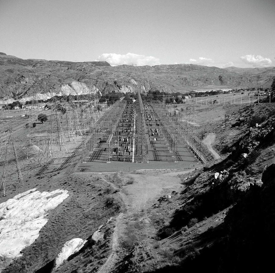 Transmission yard of Grand Coulee Dam, Washington - PACI100 00826 ...