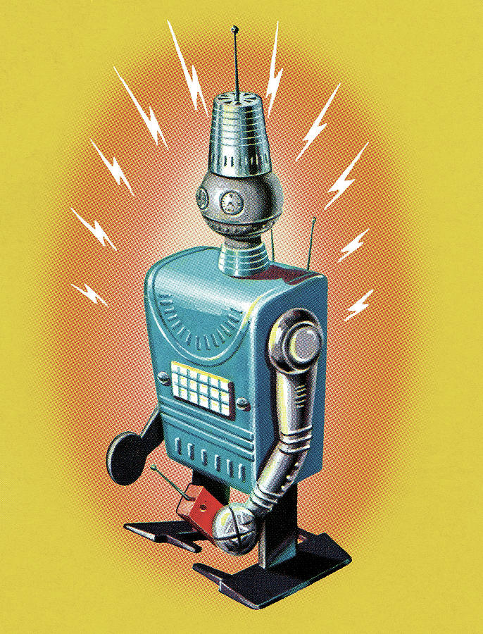 Science Fiction Drawing - Transmitter Robot by CSA Images