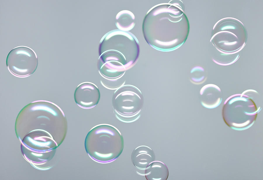 Transparent, Colourful, Floating Soap Bubbles Photograph by R. Striegl ...