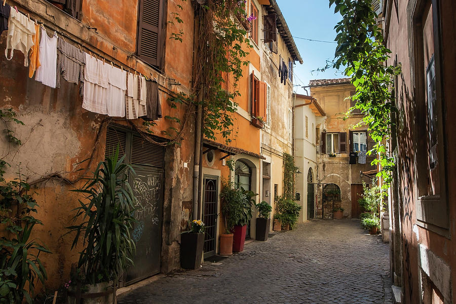 Trastevere alley Photograph by Claudio Maioli
