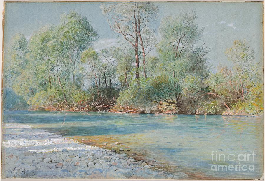 Traunstein River On The Road To Empfig Drawing by Heritage Images