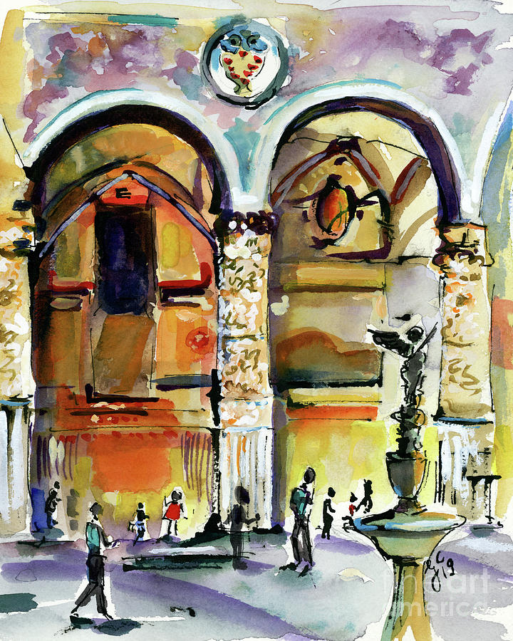 Travel Italy Florence Impressions Painting by Ginette Callaway