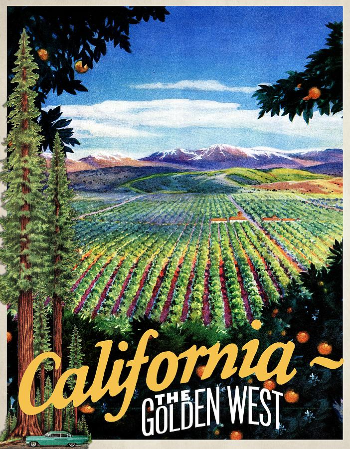 Travel Poster-california Drawing by Unknown