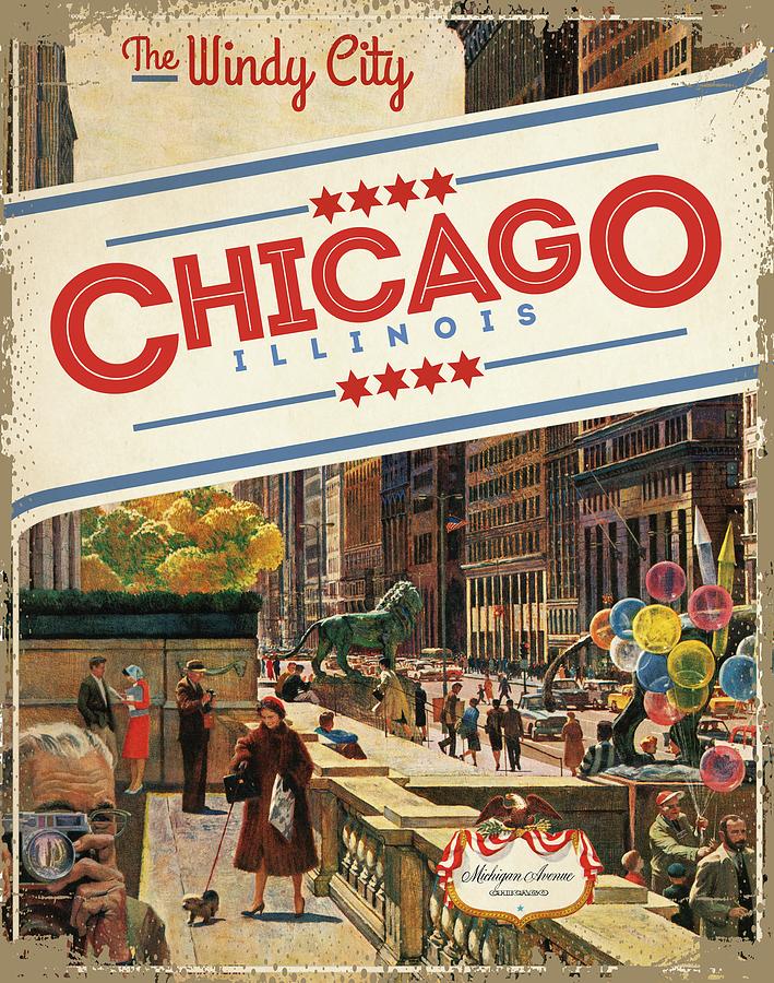 Travel Poster_chicago Drawing by John Falter