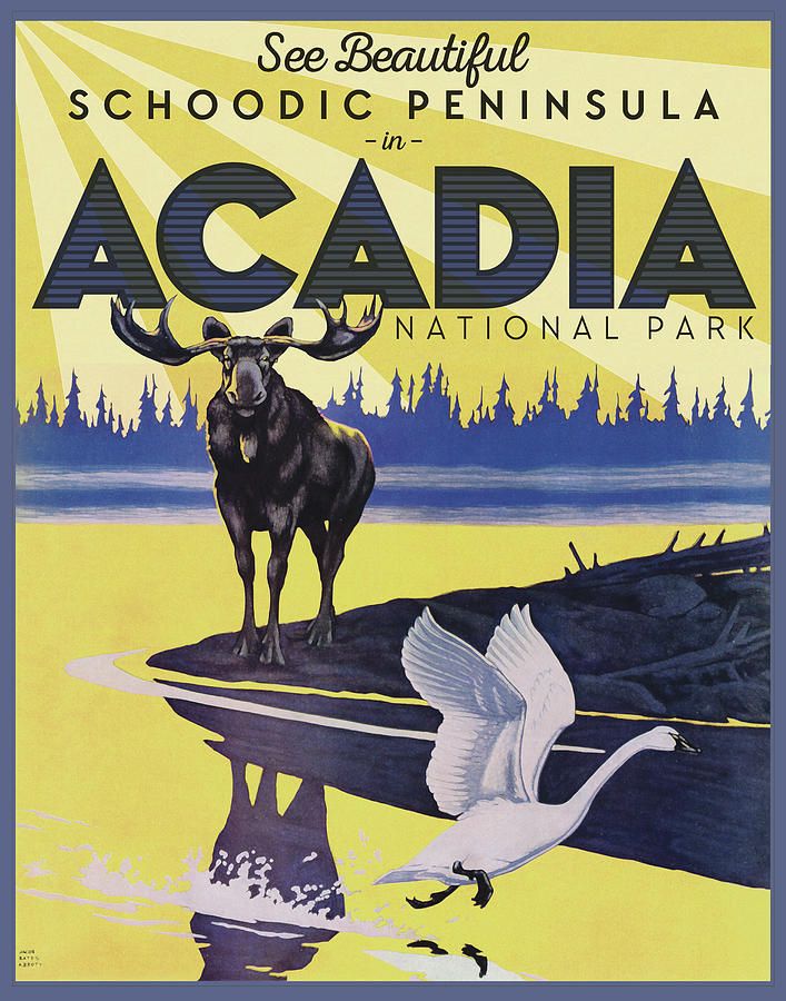 Travel Poster_maine Drawing by Jacob Bates Abbott