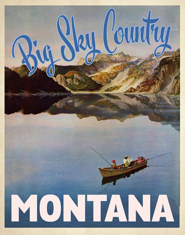 Travel Poster_montana Drawing by John Clymer