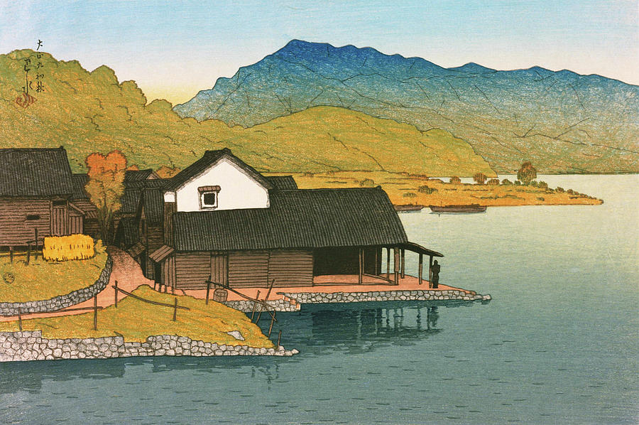 Fall Painting - Travel souvenir First collection, Wakasa, Kugushi lake - Digital Remastered Edition by Kawase Hasui