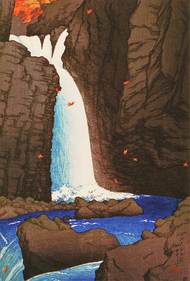 Vintage Painting - Travel souvenir first collection, Yuhi Waterfall, Shiobara - Digital Remastered Edition by Kawase Hasui