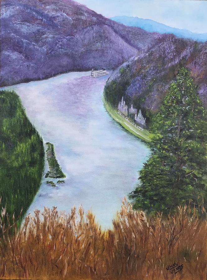Mountain Painting - Traveling The Danube by Judy Jones