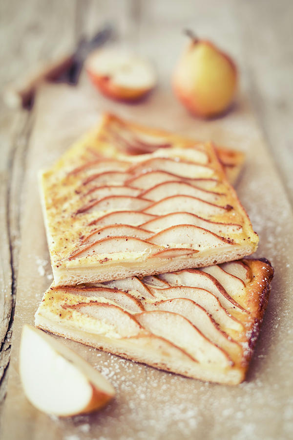 Tray-baked Pear Cake Photograph by Jan Wischnewski
