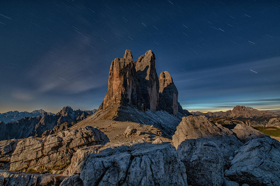 Tre Cime In The Moonlight Photograph by Luigi Ruoppolo