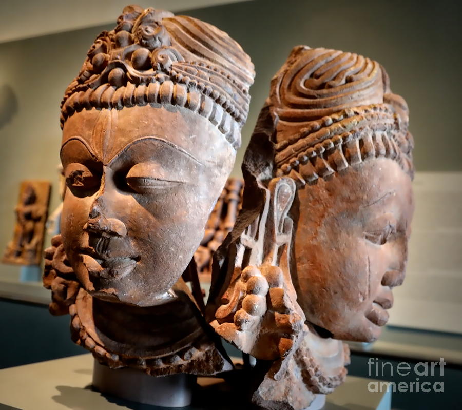 Treasures from Asia 2 Faces  Photograph by Chuck Kuhn