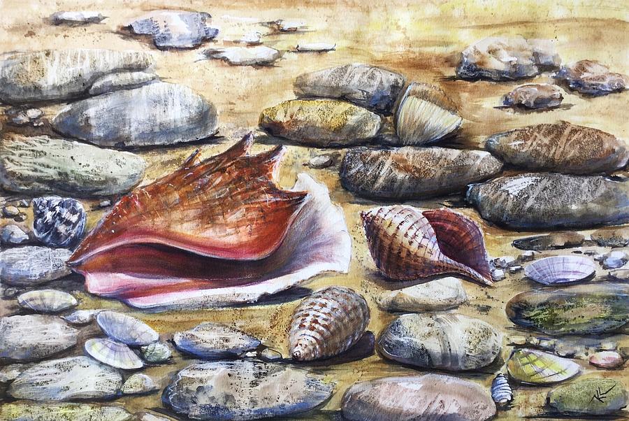 Treasures of the sea Painting by Katerina Kovatcheva
